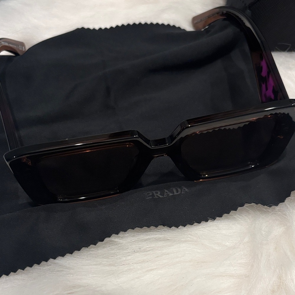 Prada Women's Dark Brown Sunglasses with hint of purple/silver/black